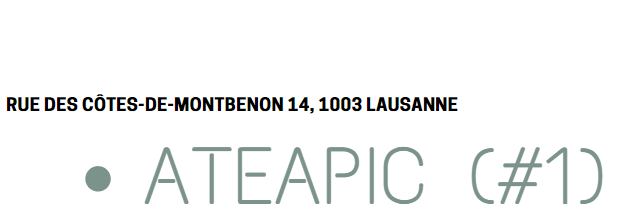 Ateapic, rue des Côtes de montbenon 14, 1003 Lausanne