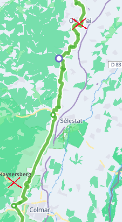 Etape Obernai - Kaysersberg - vélo route 5